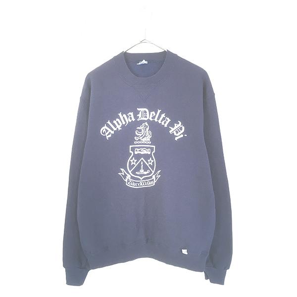 古着 80s USA製 Russell 「Alpha Delta Pi」 前V セットイン