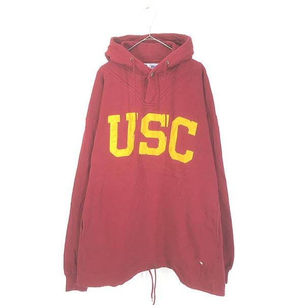 古着 90s USA製 Russell High Cotton 「USC」 スナップボタン ヘビー