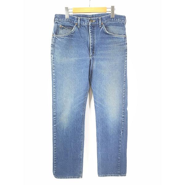 古着 80s USA製 Lee 200-0147 ヒゲ 縦落ち ブルー デニム パンツ 