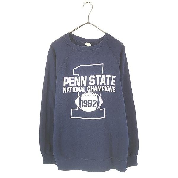 80s〜90s USA製 スウェット Artex L カレッジロゴ 超美品 古着 80s USA製 ARTEX 「PENN STATE」 カレッジ フロッキー ラグラン