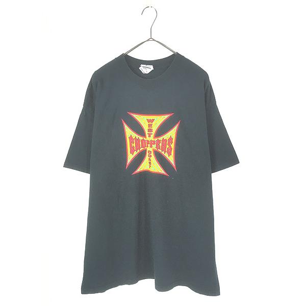 古着 00s West Coast Choppers クロス ロゴ 棺 スカル デビル