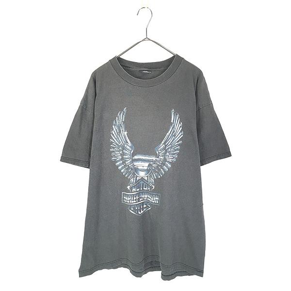 古着 90s HARLEY DAVIDSON バー&シールド メカ イーグル Tシャツ L位 