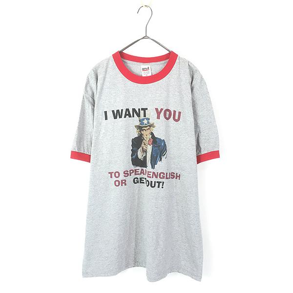古着 00s 「I Want You」 WW1 ポスター ミリタリー リンガー Tシャツ
