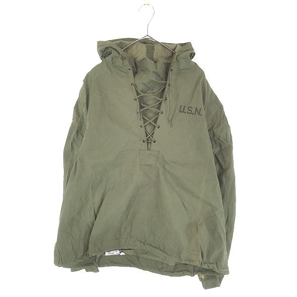 古着 40s 米軍 USN N-2 WET WEATHER PARKA ミリタリー ゴム引き コットン レースアップ レイン パーカー M 古着 40s 米軍 USN N-2 WET WEATHER PARKA ミリタリー ゴム引き