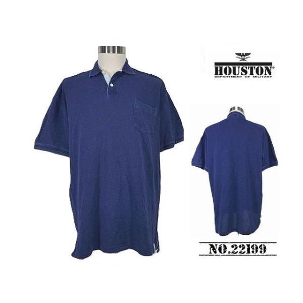 【送料無料 38%OFF】HOUSTON  ヒューストン    INDIGO SEED STITCH  ワイドシュルエット  ポロシャツ     NO.22199    Lサイズ