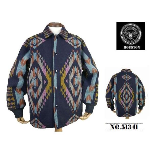 【ほぼ未使用】Houston チマヨ柄 ネイティブジャケット 中綿入り Lサイズ HOUSTON ウールジャケット ネイティブ柄 チマヨ ほぼ未使用】Houston