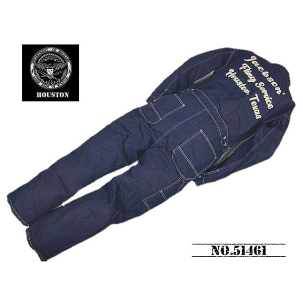 HOUSTON ヒューストン 刺繍 デニム オールインワン つなぎ L HOUSTON 【送料無料 30%OFF】HOUSTON ヒューストン デニム