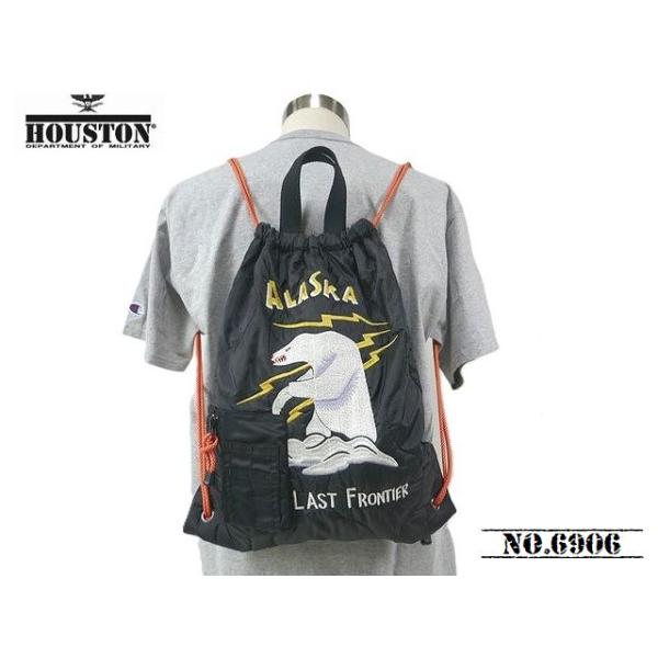 【送料無料 23%OFF】HOUSTON  ヒューストン   刺繍キルティング 2WAYバッグ     「ALASKA」柄     NO.6906    BLACK