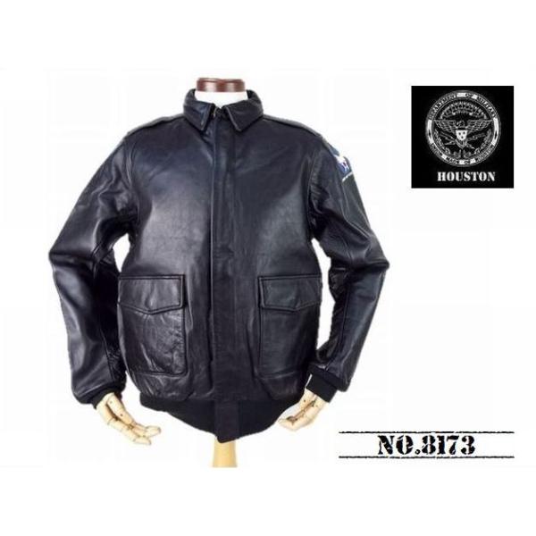 [未使用品]ヒューストン 8173 A-2 フライトジャケット　38 ブラック 未使用品]ヒューストン 8173 A-2 フライトジャケット 38