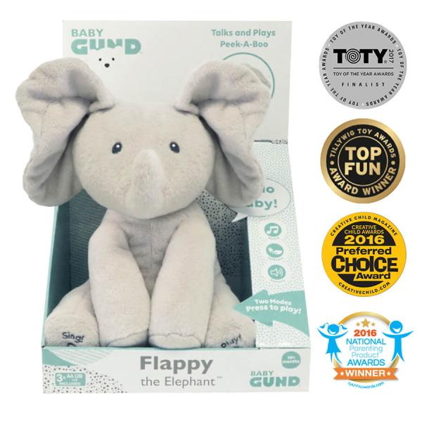 新品未使用 Dimple ぞう ぬいぐるみ 歌う いないいないばあ 即納】GUND フラッピー ザ エレファント ガンド ぞう 正規品 動く 話す