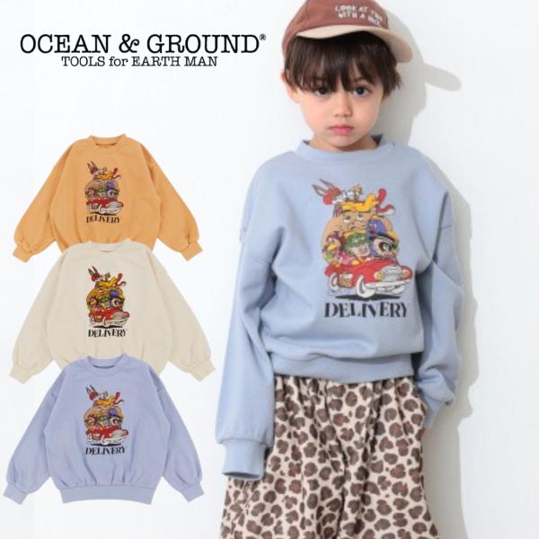 オーシャン&グラウンド トレーナー STARS DELIVERYプリントスウェット Ocean＆Ground  キッズ 子供服 長袖 男の子 女の子