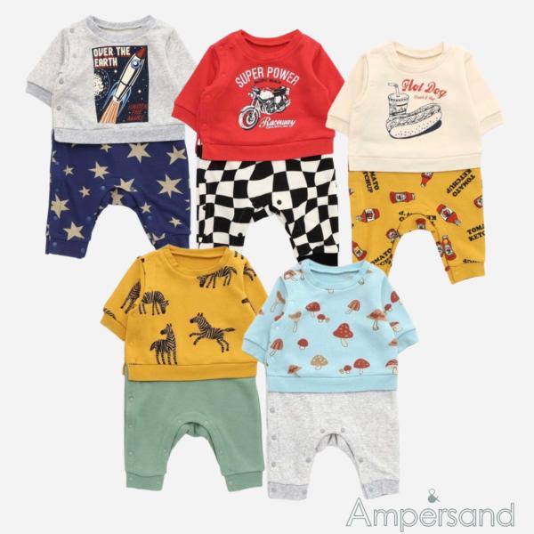 【商品説明】Ampersand(アンパサンド)のカバーオール・ロンパース「バラエティカバーオール」は、小さなお子様への贈り物や出産祝いにも最適。カジュアルスタイルが好みなベビーにおすすめ♪【サイズ】60：身丈48.5 身幅27 肩幅23 袖...