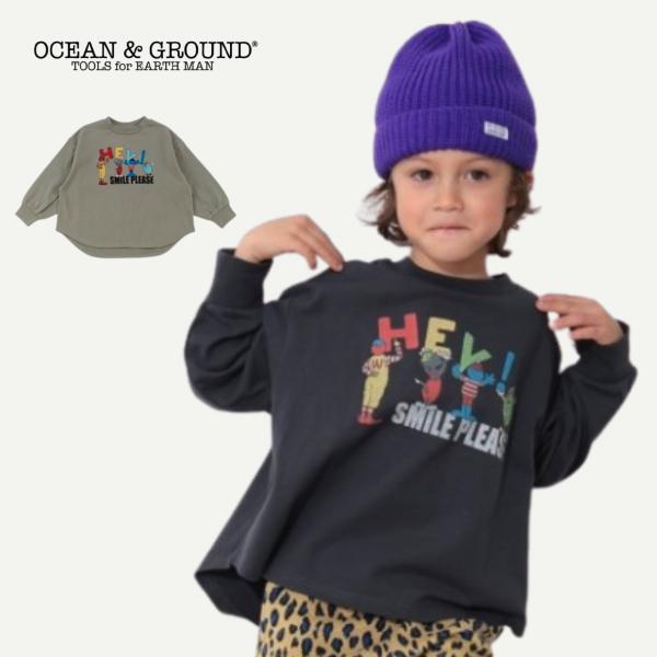 子供服 Ocean＆Ground SMILE PLEASEプリントTシャツ キッズ 長袖Tシャツ 男の子 女の子 4526005
