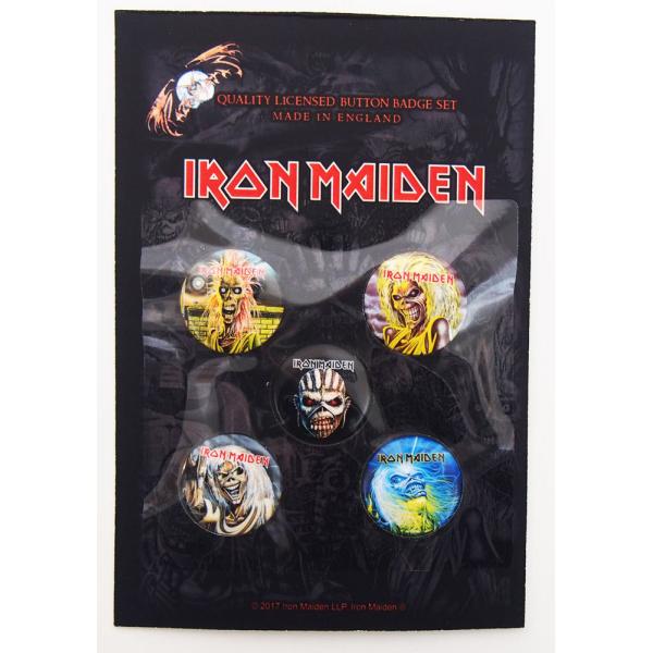 ACACfEIRON MAIDENETHE FACES OF EDDIEEBUTTON BADGE SETEobWEʃobWZbg(5)