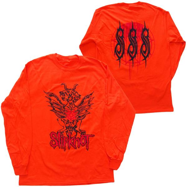 Slipknot スリップノット Tシャツ オレンジ ドラゴン 美品 深瀬着用 SLIPKNOT・スリップノット・WINGED DEVIL・長袖・ロングスリーブ
