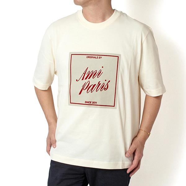AMI Alexandre Mattiussi / アミ・アレクサンドルマテュッシ | ロゴ刺しゅう ボーダー Tシャツ | S | グリーン | レディース AMI Alexandre Mattiussi / アミ・アレクサンドルマテュッシ | ロゴ
