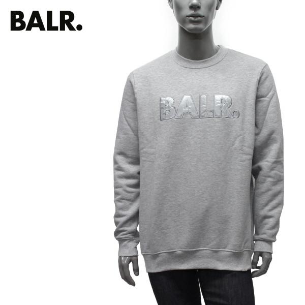 BALR.（ボーラー） サテンロゴ スウェット トレーナー【GREY HEATHER
