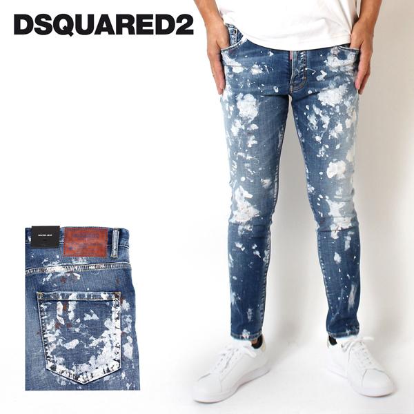 r*2様 DSQUARED2 デニムブルー スリムジーンズ　skater 44 DSQUARED2 ディースクエアード SKATER JEAN ジーンズ デニム
