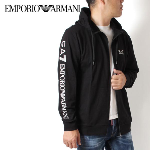 【Emporio Armani】EA7 フルジップ パーカー BK※送関込 EMPORIO ARMANI 24AWモデル エンポリオアルマーニ EA7 スリーブ