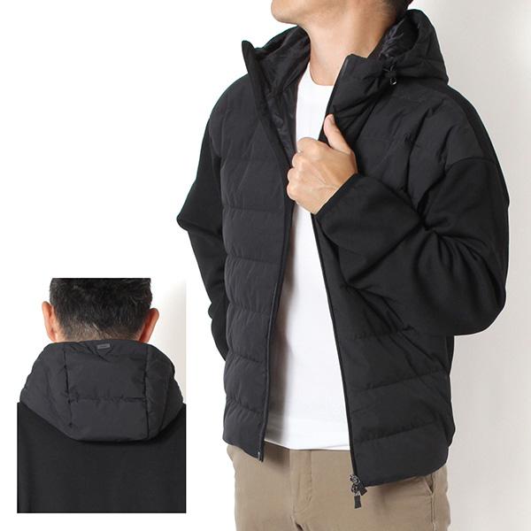 セールAW HERNO ヘルノ メンズダウンブルゾン JP000112U 52076 ブラック HERNO（ヘルノ） 25AWモデル メンズ ビスコースジャージー+ダウン