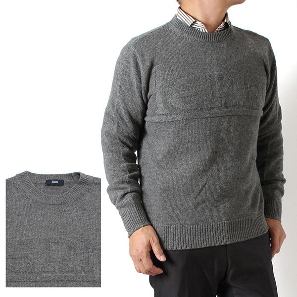 HERNO（ヘルノ） 25AWモデル メンズ エンボスロゴ クルーネック