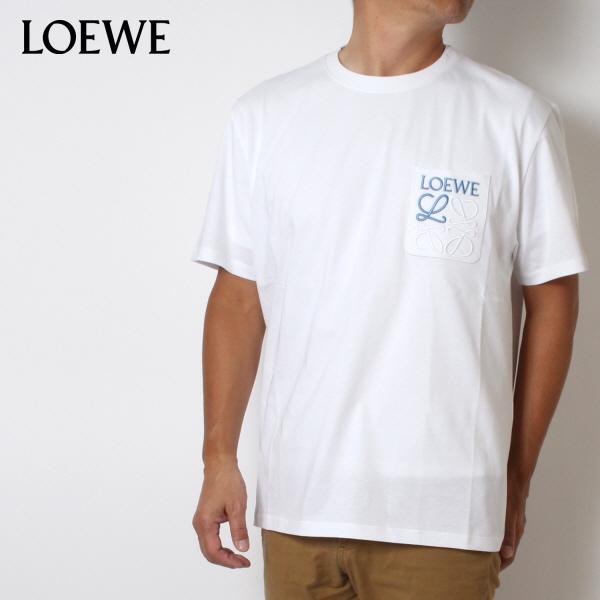 ロエベ LOEWE メンズ ANAGRAM POCKET T SHIRT アナグラム Tシャツ【WHITE】 H526Y22X99  2100/【2023-24AW】m-tops