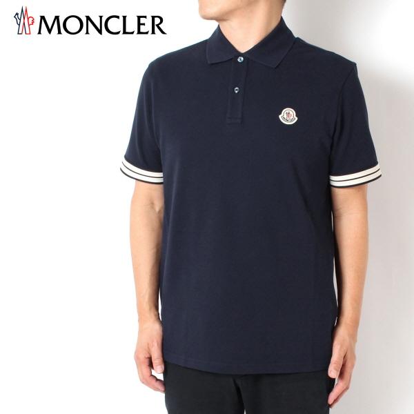 大人気 モンクレール ポロシャツ トリコロール Mサイズ 鹿子 ロゴワッペン　白 MONCLER（モンクレール） トップス シャツ ポロシャツ ポロ 半袖 ロゴ