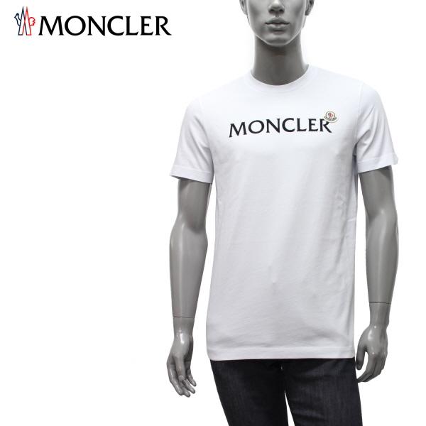 モンクレール MONCLER フェルトロゴ Tシャツ【ホワイト】 8C00064