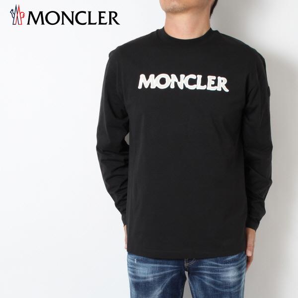 【新品未使用品】MONCLER黒 長袖Tシャツ MONCLER 24AWモデル モンクレール メンズ エナメルロゴ 長袖T