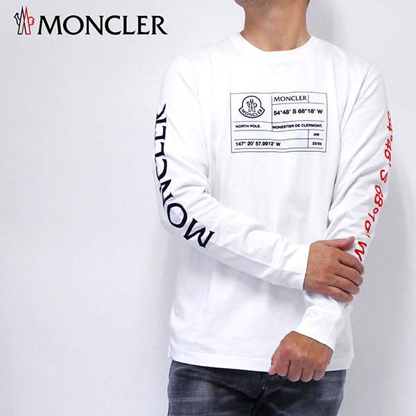 MONCLER 長袖カットソー ホワイト モンクレール メンズ Tシャツ 長袖 MONCLER ブランド ロンT
