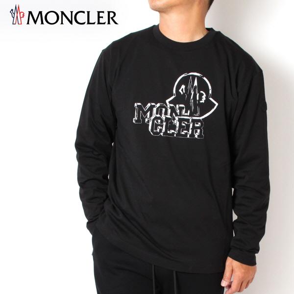 モンクレール 3Dロゴプリント ロンT ワンポイントロゴ コットン ブラック M