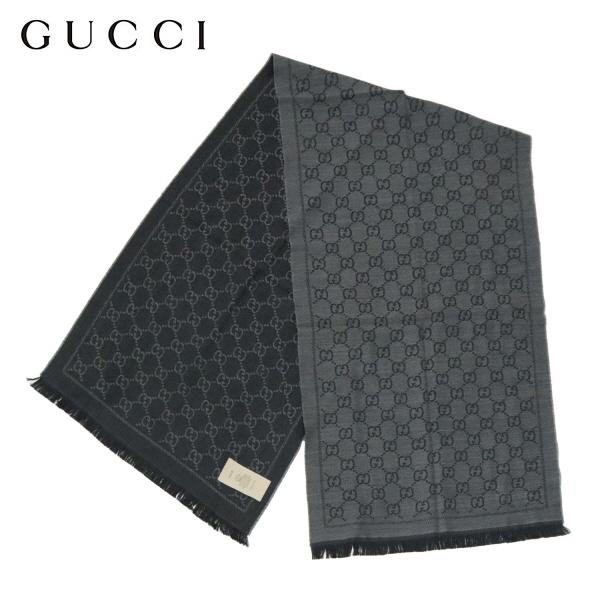 GUCCI（グッチ） GGパターン ウールマフラー スカーフ【GRAY】 133483