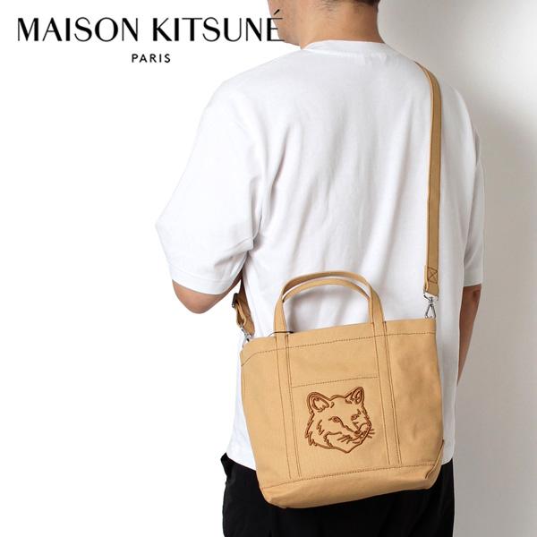 メゾン キツネ MAISON KITSUNE メンズ スモールトート MAISON KITSUNE 25SSモデル メゾン キツネ メンズ フォックス