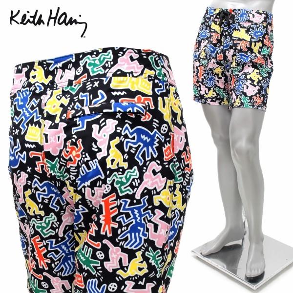 Keith Haring キース・ヘリング 総柄 スイムウエア 水着【ブラック