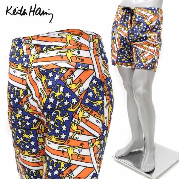 Keith Haring（キース ヘリング） 総柄 スイムウエア 水着【ホワイト