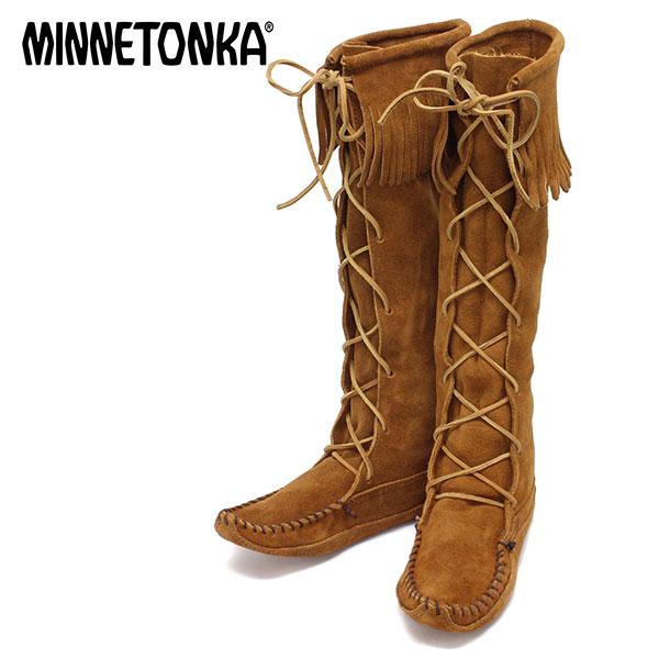 Minnetonka ミネトンカ フリンジ レースアップ カーフブーツ