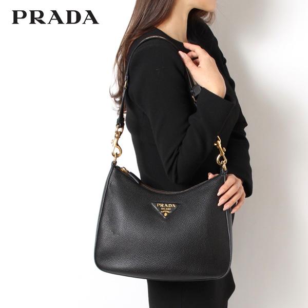 プラダ ワンショルダー PRADA プラダ ロゴ入りベルト ワンショルダーバッグ【NERO