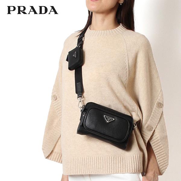 極美品 近年モデル プラダ ショルダーバッグ 斜めがけ可 サフィアーノレザー 黒 PRADA プラダ バッグ レディース ブランド ショルダーバッグ