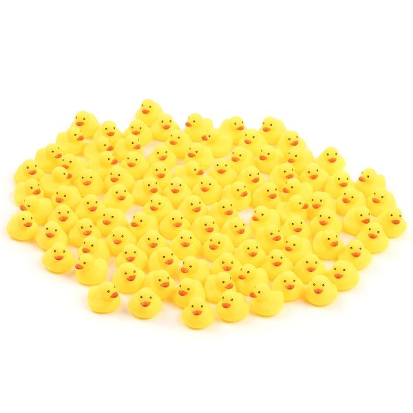 アヒル お風呂 おもちゃ 100個 セット lowliu 音が鳴る プール 水遊び すくい人形 景品 業務用 大容量 子供 赤ちゃん アヒルちゃん フィギュア バスグッズ (100)
