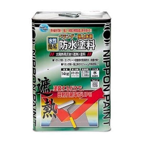 取寄せ商品の為、発送までに2〜3日営業日かかります※メーカーからの直送の場合もあります●商品名ニッペホームプロダクツ　水性ベランダ・屋上床用防水遮熱塗料　14kg　クールライトグレー●商品詳細【塗り面積(2回塗り)】約18〜22m2（タタミ...