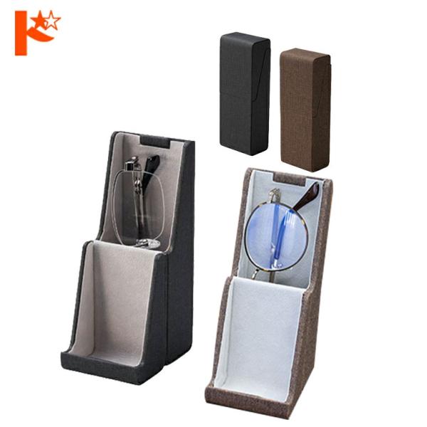 キャリングメガネスタンド＆ケース 5912■サイズ：外寸 H165MM×W60MM×D41MM、内寸 H160MM×W50MM×D37MM■素材：パルプ、ポリウレタン、ナイロン■カラー：ブラック、ブラウン■重さ：88g■JANコード：ブラッ...