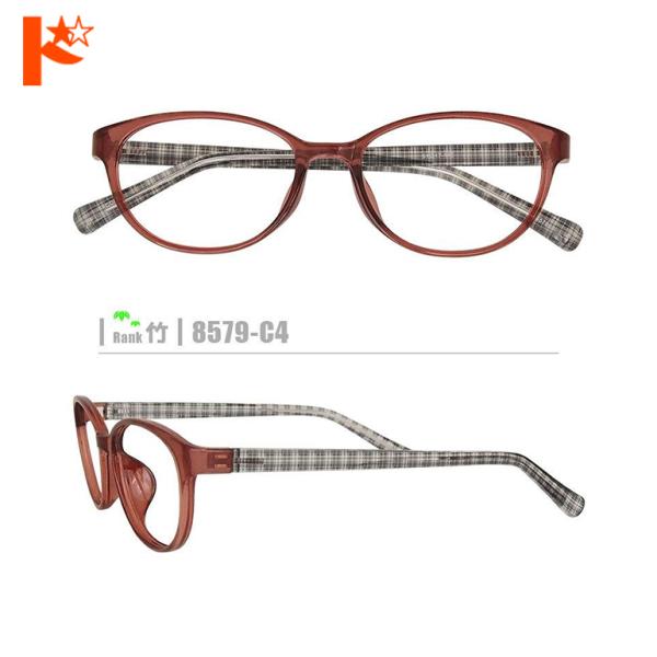 竹ネコメガネ【8579-C4】（セルフレーム+薄型レンズ+メガネ拭き+ケース付き）※素材の特性上、顔幅の調整はできません。