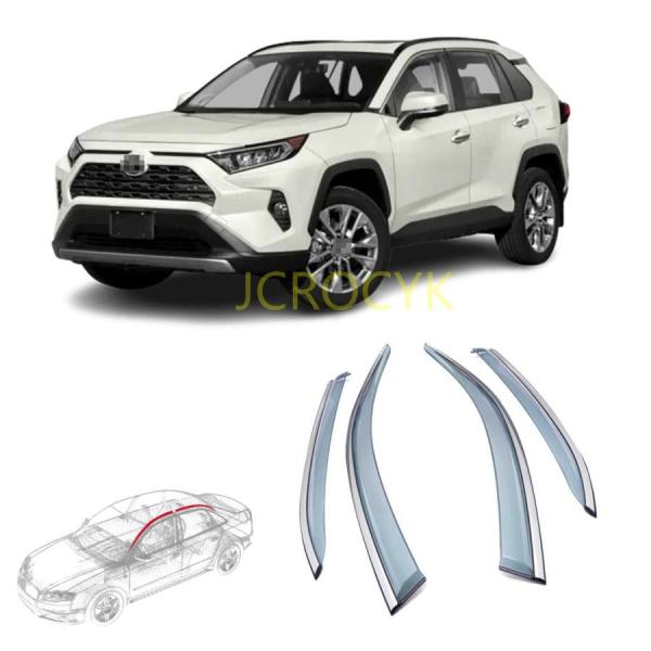 車用サイドバイザー カーレインシールド トヨタ 新型RAV4 XA50系 専用 ドアバイザー サイドバイザー 車種専用設計 雨避け 日避け トリムカバー 半透明