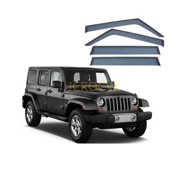 車用サイドバイザー ジープラングラー JL JK 専用 ドアバイザー サイドバイザー 車種専用設計 カーレインシールド トリムカバー 雨除け 換気 ドアバイザー