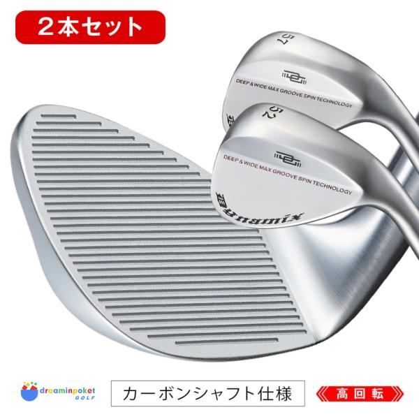 ウェッジ 【2本セット】 ダイナミクス ハイスピン ウェッジ 標準カーボンシャフト仕様 ワークスゴルフ メンズ 単品 48度 52度 57度 非適合 バウンス角 8度 10度