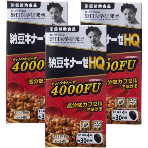 納豆キナーゼ プレミアム ナットウキナーゼ サプリ4000FU 120粒 野口医学研究所 (120粒 x3個) 【3個セット】