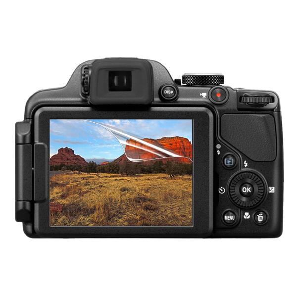 対応機種 :Nikon Coolpix P520 /P1000種類：高光沢タイプ素材:ポリカーボーネット樹脂生産元：中国パッケージ内容：保護フィルム*1枚＋クリーニングクロス*1枚＋ホコリ取りシート*1枚＋気泡抜きヘラ*1枚 ※パッケージの...