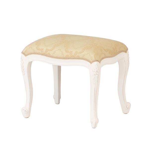 クラシック ホワイト スツール　アンティーク　彫刻　イス　白　おしゃれ　かわいい クラシック ホワイト スツール アンティーク 彫刻 イス 白 おしゃれ