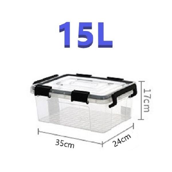 密閉 コンテナ 15L 透明 収納ボックス 衣裳ケース ハンドル付き