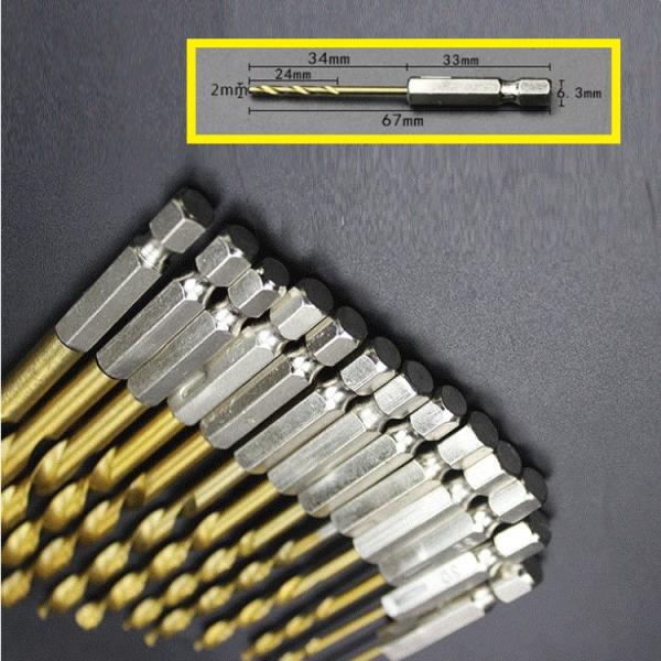 2mm☆特殊チタン製 六角軸 鉄工用 ドリル刃 工具 ドリルビット キリ 電気ドリル インパクトドライバー 電動